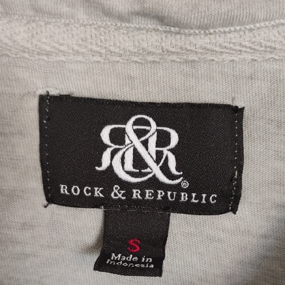 Rock & Republic Men's Size S Gray Collared Polo Shirt Classic 100% Cotton Casual - Picture 2 of 6